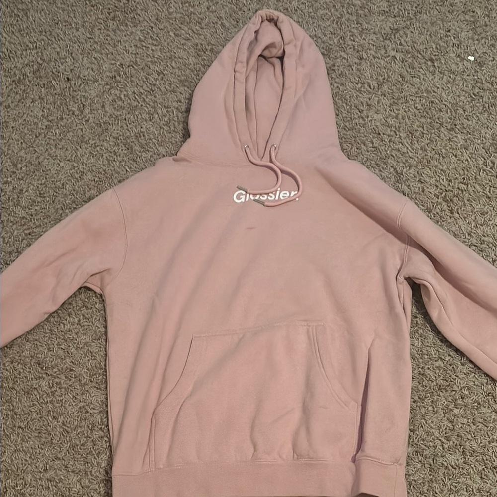 pink glossier hoodie